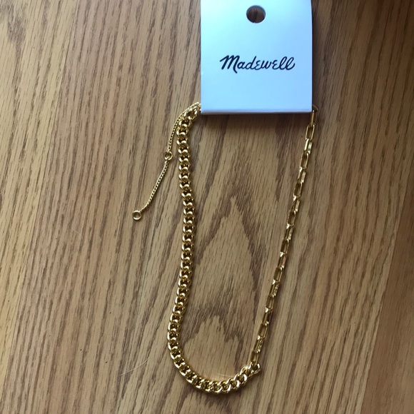 Madewell NWT Shiny Mixed Chain Choker Necklace - Picture 4 of 8